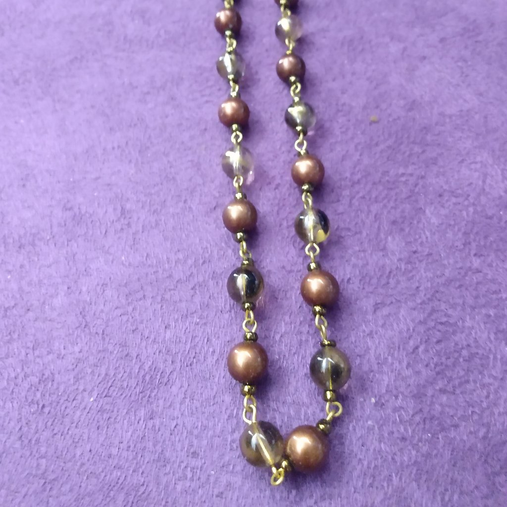 Gold Tone  Brown Tone Beads